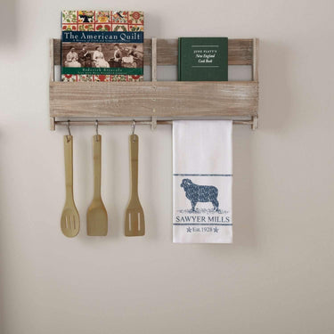 Sawyer Mill Blue Lamb Muslin Bleached White Tea Towel 19x28 VHC Brands - The Fox Decor